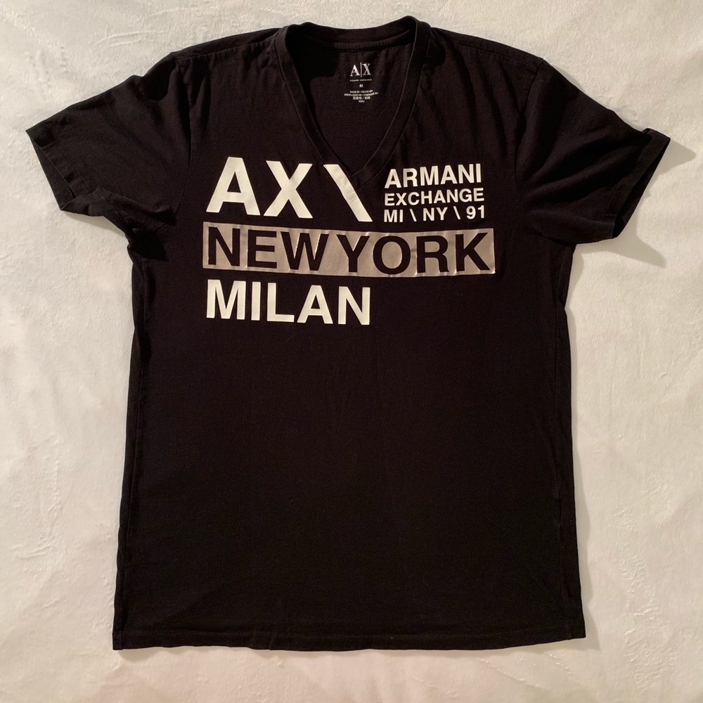 Armani Exchange Black V neck Shirt